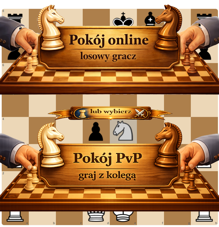 Wybierz pokój: online losowy gracz lub PvP z kolegą
